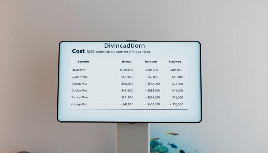 cost breakdown for diving tour cost breakdown for diving tour