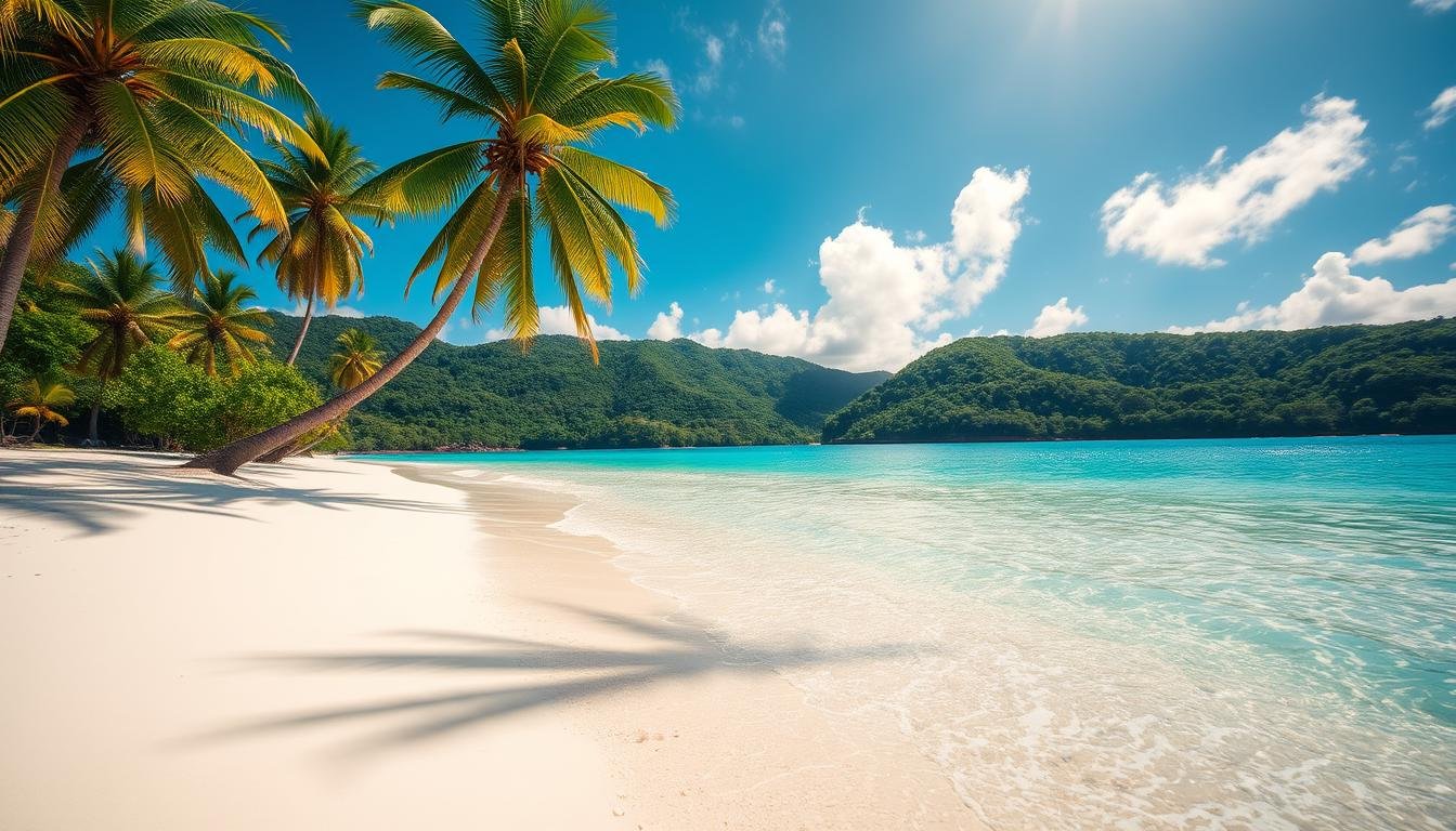 white-sand beach